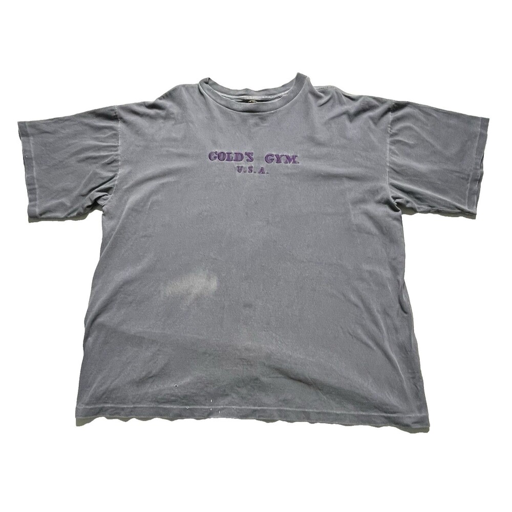 Golds Gym Naturally Distressed Vintage 90s Single Stitch Embroidered T-Shirt XL